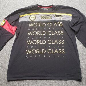 Coogi Varsity Embroidered Long Sleeve tee Red & Black Sz 2XL Vtg Y2k World Class